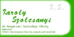 karoly szolcsanyi business card