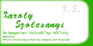 karoly szolcsanyi business card